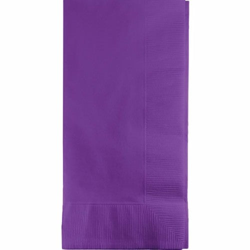 Pack of 50 Amethyst Purple Dinner Napkins, 40cm x 40cm, 2-ply, elegant for any dining occasion.
