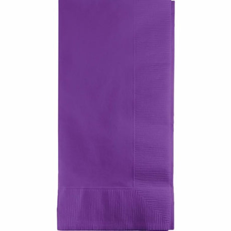 Pack of 50 Amethyst Purple Dinner Napkins, 40cm x 40cm, 2-ply, elegant for any dining occasion.