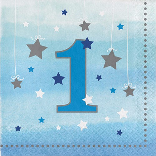 One Little Star Boy Luncheon Napkins 1st Birthday - Pack of 16