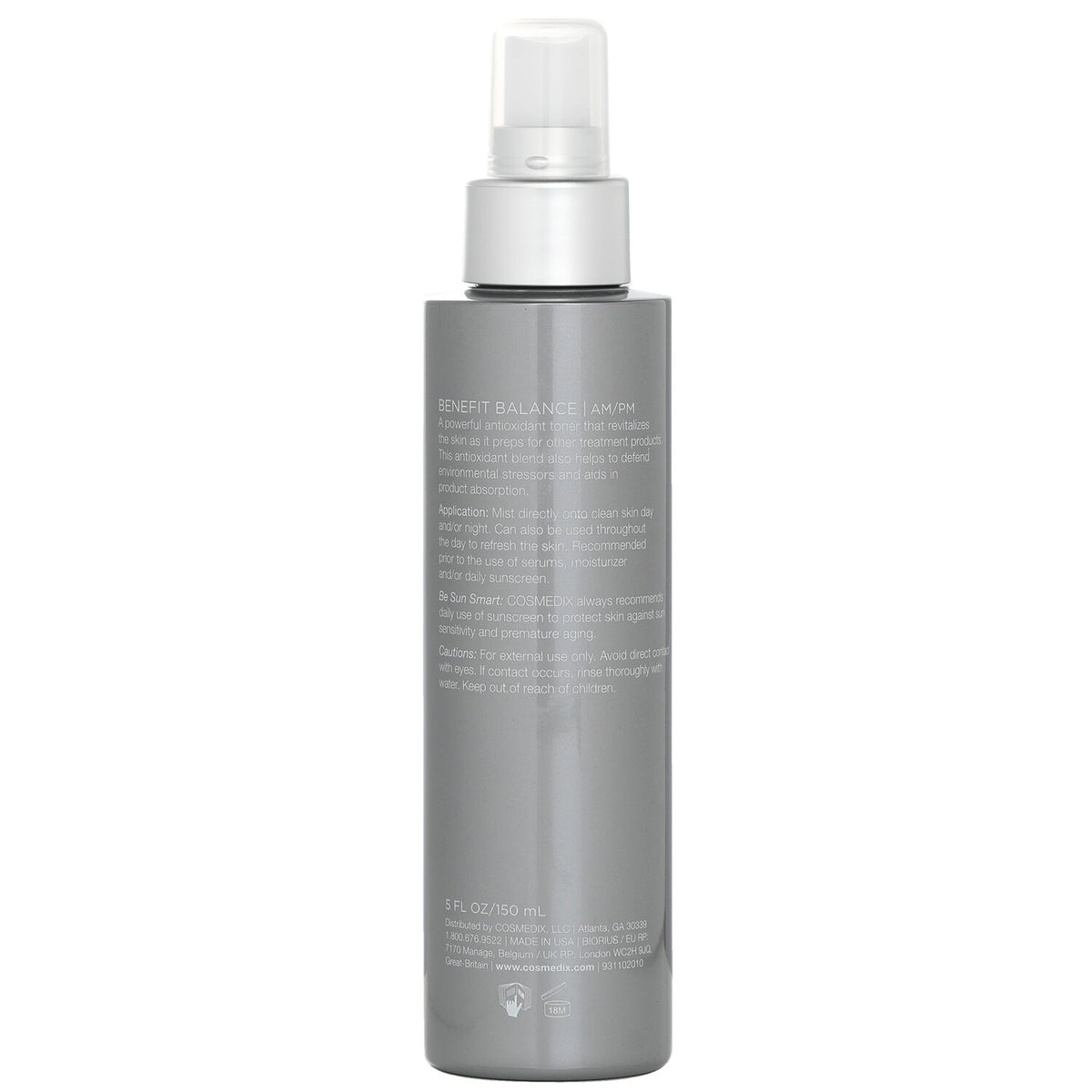 CosMedix Benefit Balance Antioxidant Infused Toning Mist 150ml/5oz