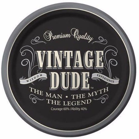 Pack of 8 Vintage Dude paper luncheon plates, 18cm, perfect for retro-themed gatherings and stylish meal service.