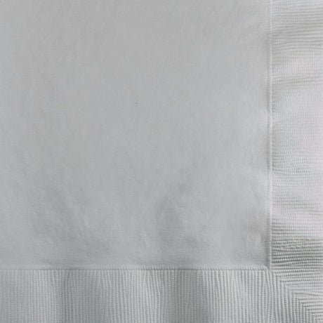 Shimmering Silver Luncheon Napkins, 33cm x 33cm, 2-ply, pack of 50, perfect for elegant dining and events.