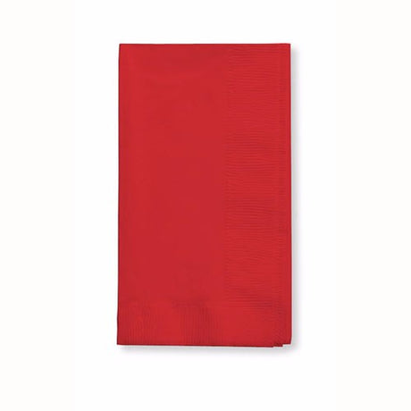 Classic red dinner napkins, 40cm x 40cm, 2-ply, pack of 50, ideal for elegant dining and special occasions.