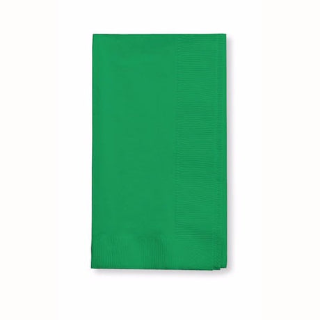 Emerald green dinner napkins, 40cm x 40cm, pack of 50, perfect for elegant dining and gatherings.