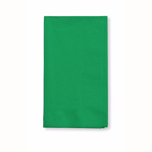 Emerald green dinner napkins, 40cm x 40cm, pack of 50, perfect for elegant dining and gatherings.