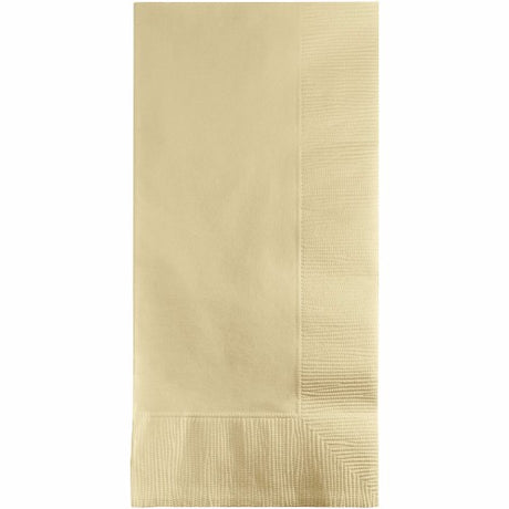 Ivory Dinner Napkins, 40cm x 40cm, 2-ply pack of 50, perfect for elegant table settings and easy cleanup.