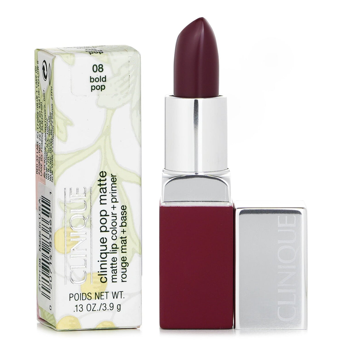 Clinique - Pop Matte Lip Colour + Primer - # 08 Bold Pop - 3.9g/0.13oz