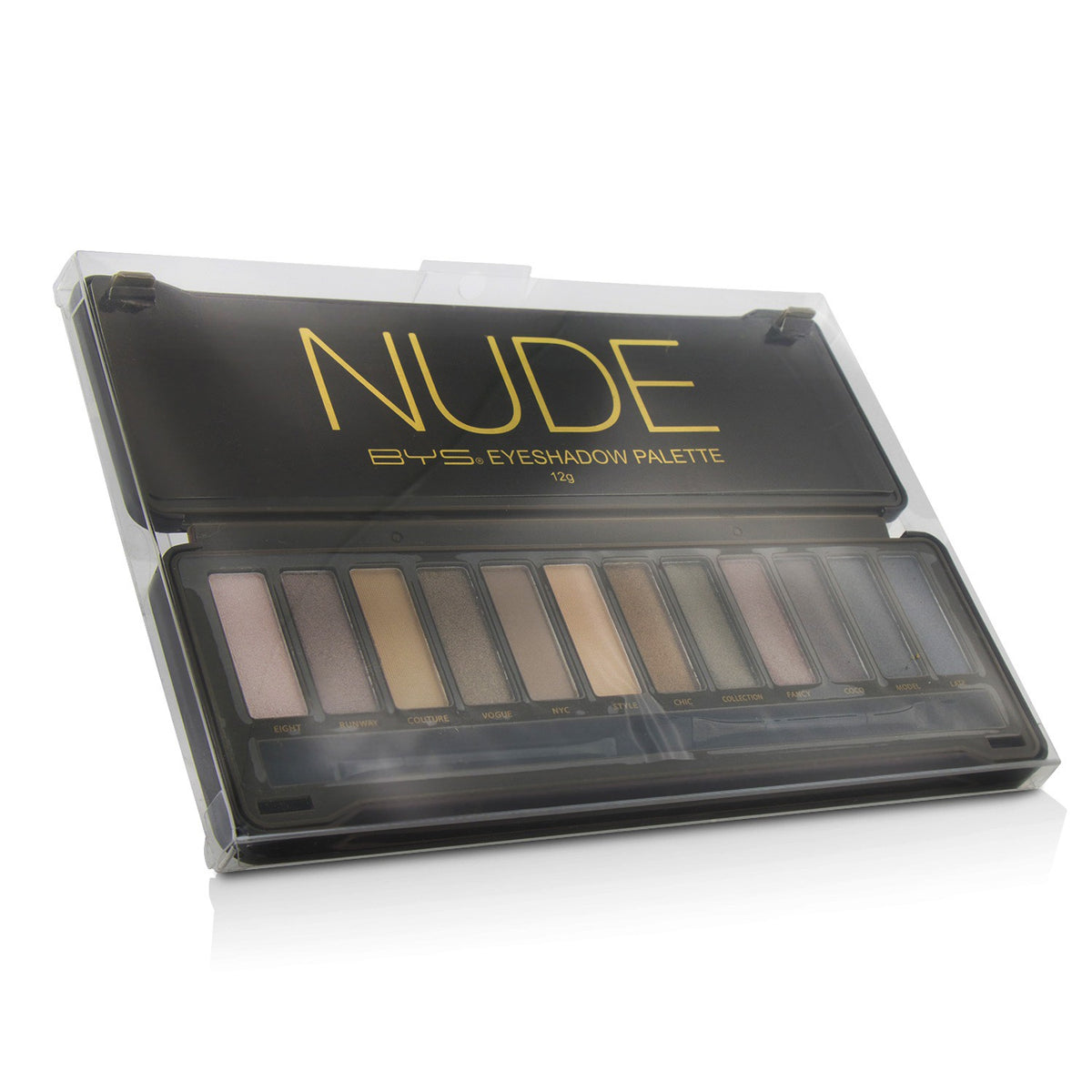 BYS - Eyeshadow Palette (12x Eyeshadow, 2x Applicator) - Nude - 12g/0.42oz