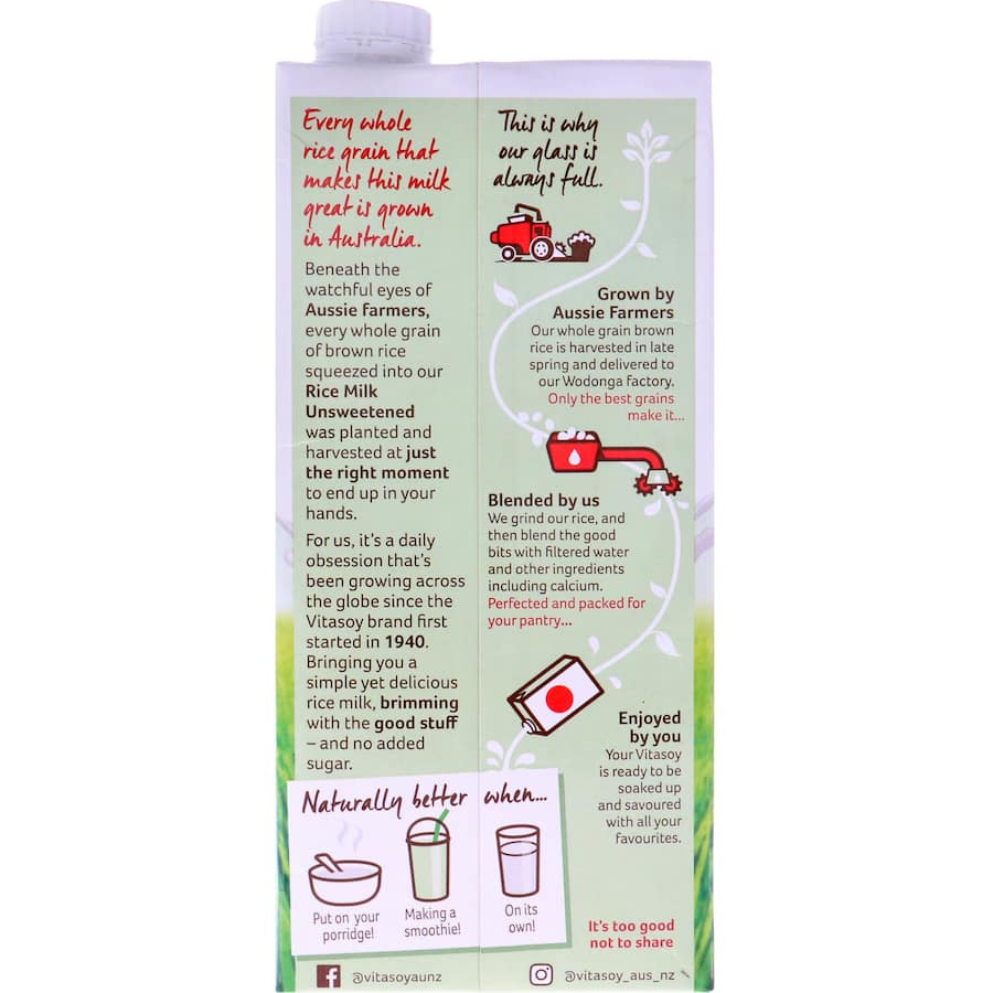 Vitasoy Rice Milk Long Life Carton 1L