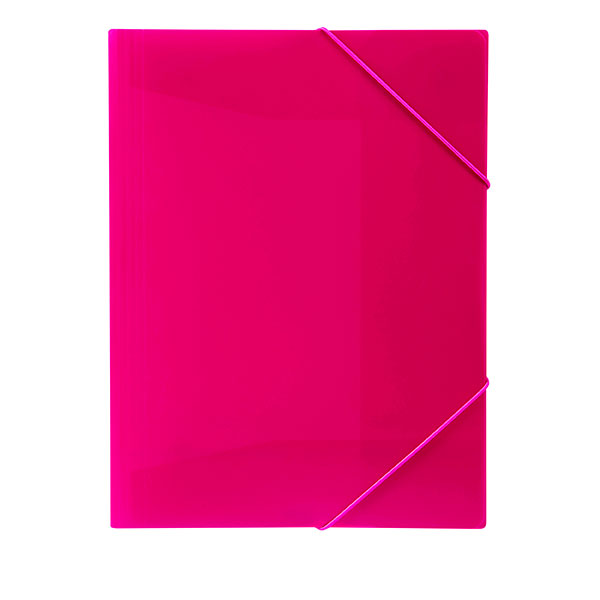 Brights Pink Marbig Document Wallet A4 with elastic straps, expanding to 20mm, designed for stylish document organization.