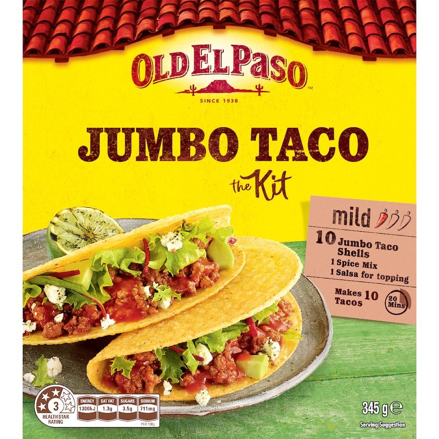 Old El Paso Mexican Jumbo Taco Kit 345g