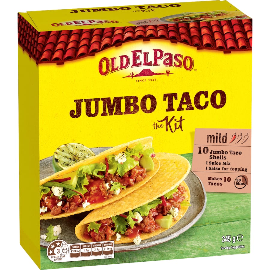 Old El Paso Mexican Jumbo Taco Kit 345g