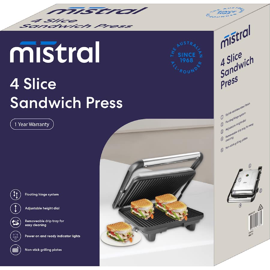 Mistral Sandwich Press 4 Slice