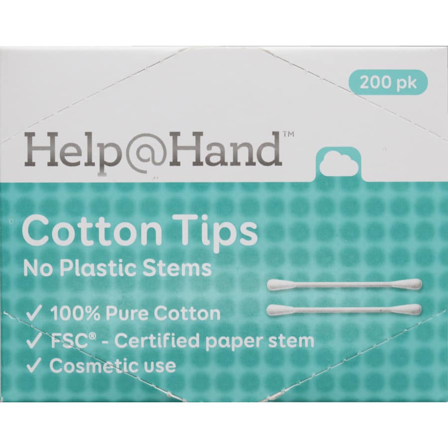 Help @ Hand Cotton Tips No Plastic Stem 200ea