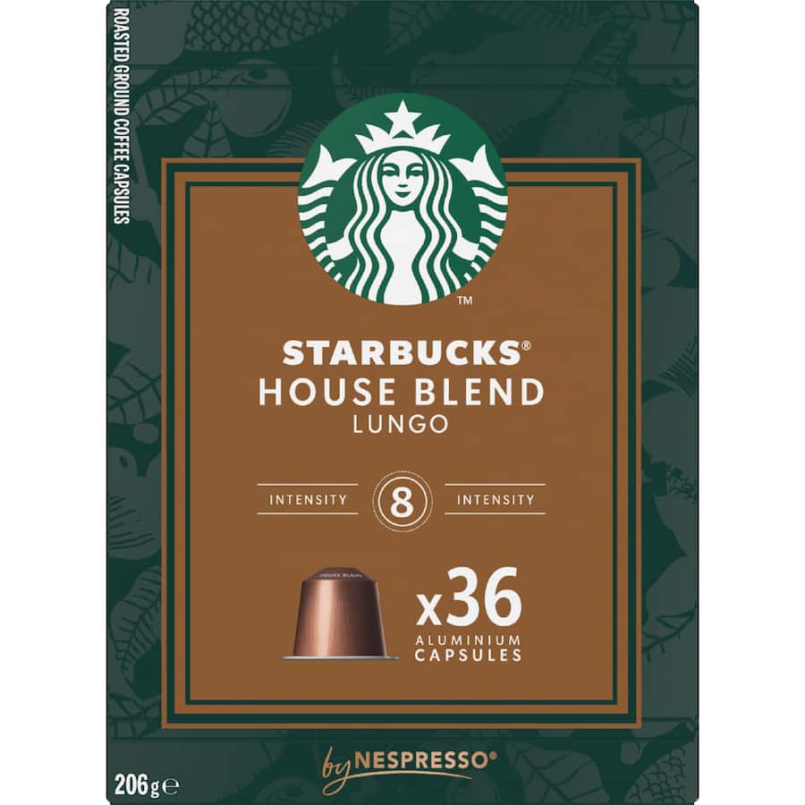 Starbucks By Nespresso Coffee Capsules House Blend Lungo 36pack 206g