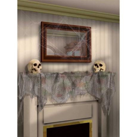 Pack of 2 grey gauze cloths glowing under black light, perfect for decor at events and parties.