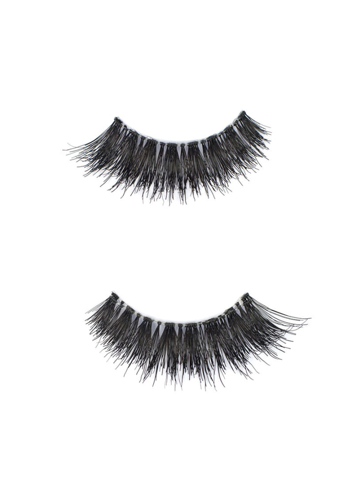 Dramatically dense, feathered Adriana Lashes by Manicare for high-impact glamour and comfort.