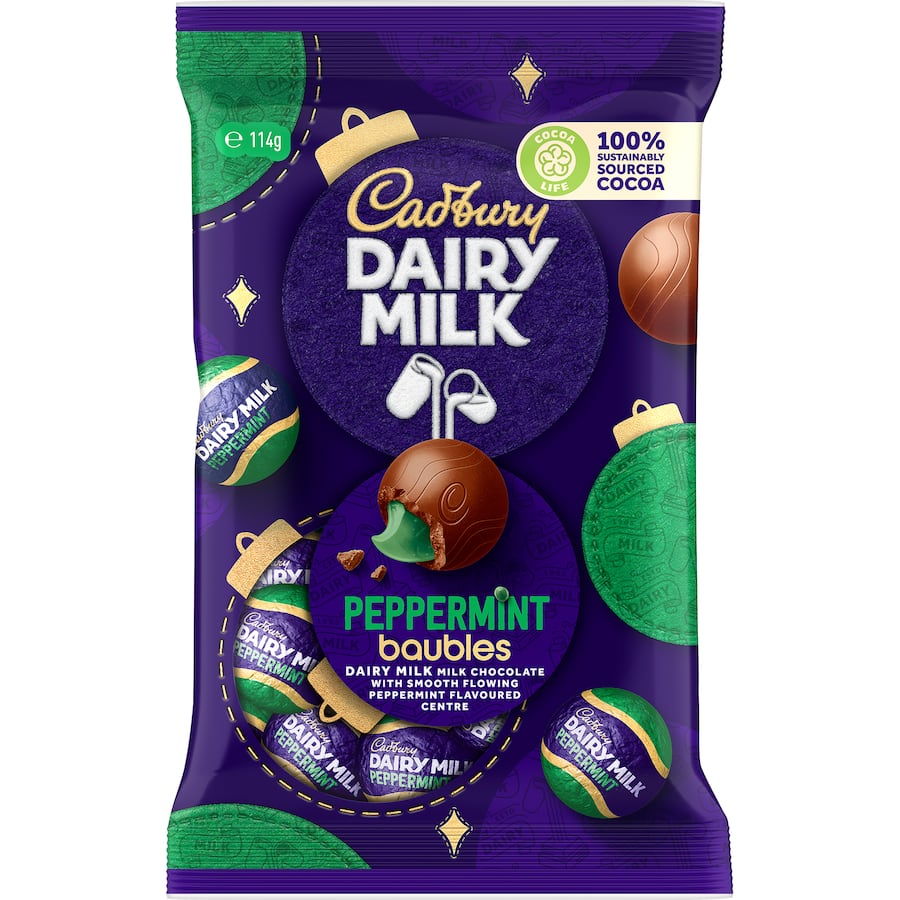 Cadbury Chocolate Baubles Peppermint 114g