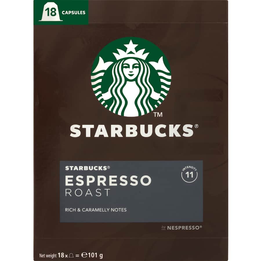 Starbucks By Nespresso Coffee Capsules Espresso Roast 18pack