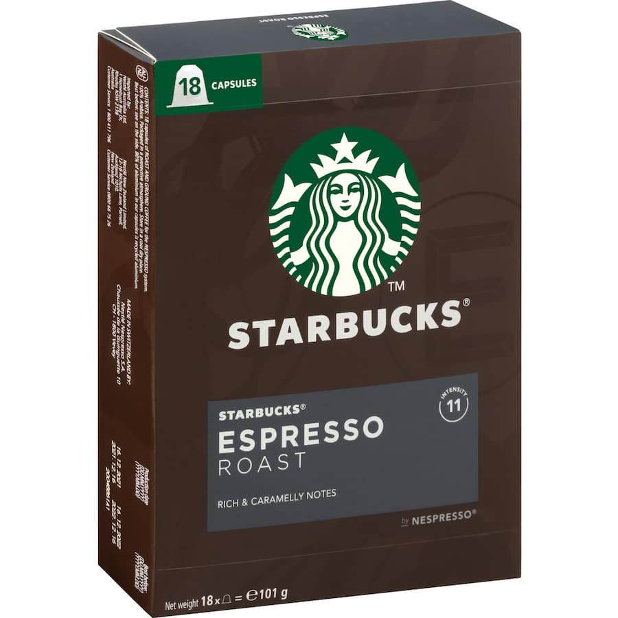 Starbucks By Nespresso Coffee Capsules Espresso Roast 18pack