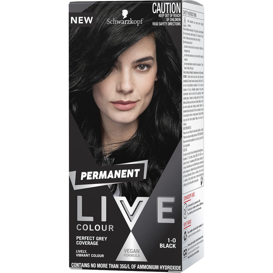 Schwarzkopf Live Colour Permanent Hair Colour Black 1pack