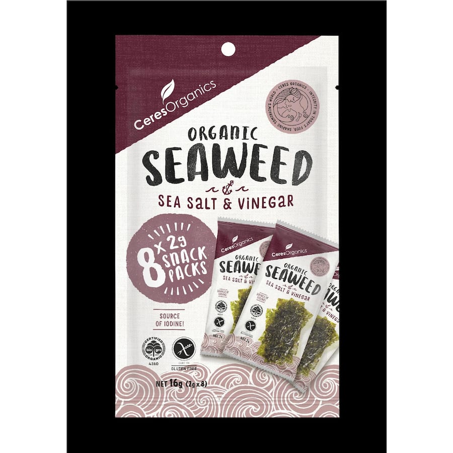 Ceres Organics Snack Mix Seaweed Salt & Vinegar Multipack 8pack