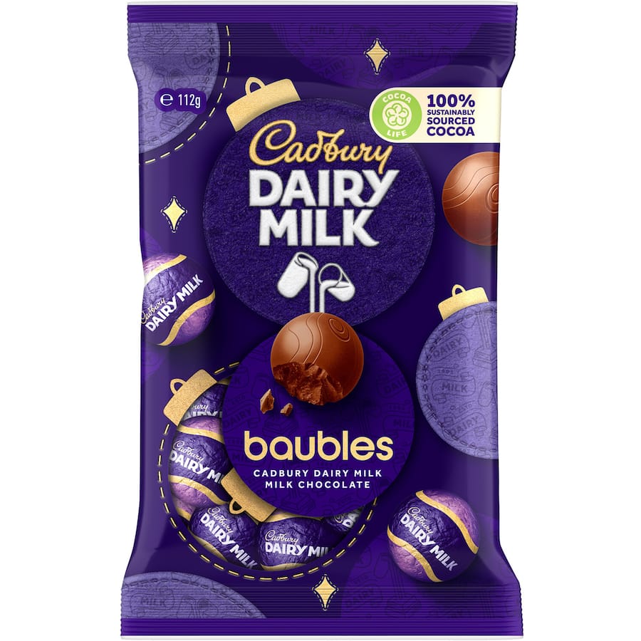 Cadbury Chocolate Baubles Dairy Milk 112g