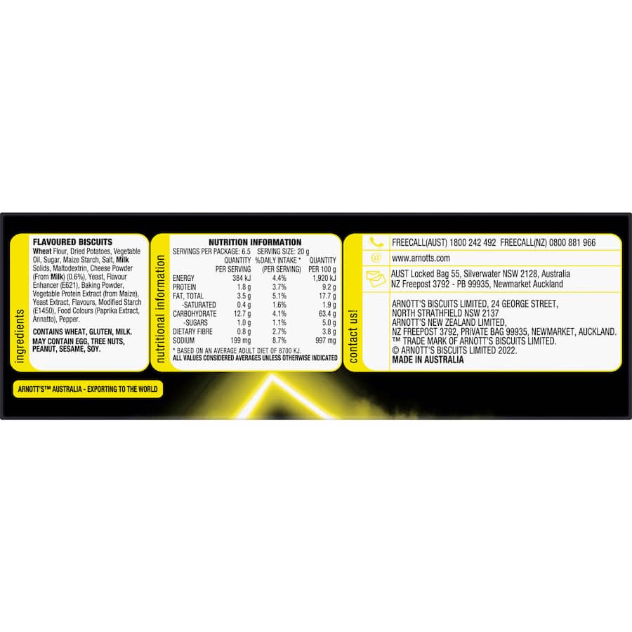 Arnotts Shapes Fully Loaded Crackers Ultimate Cheese