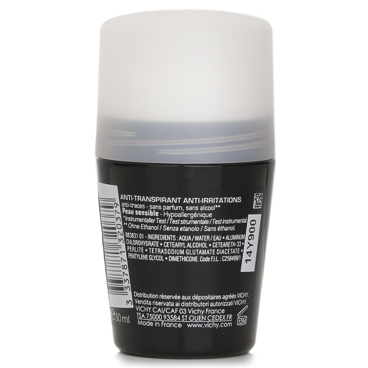 Vichy Homme 48H* Anti-Irritations & Anti Perspirant Roll-On (For Sensitive S