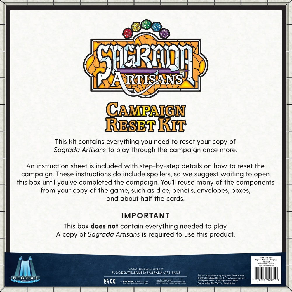 Sagrada Artisans - Campaign Reset Kit