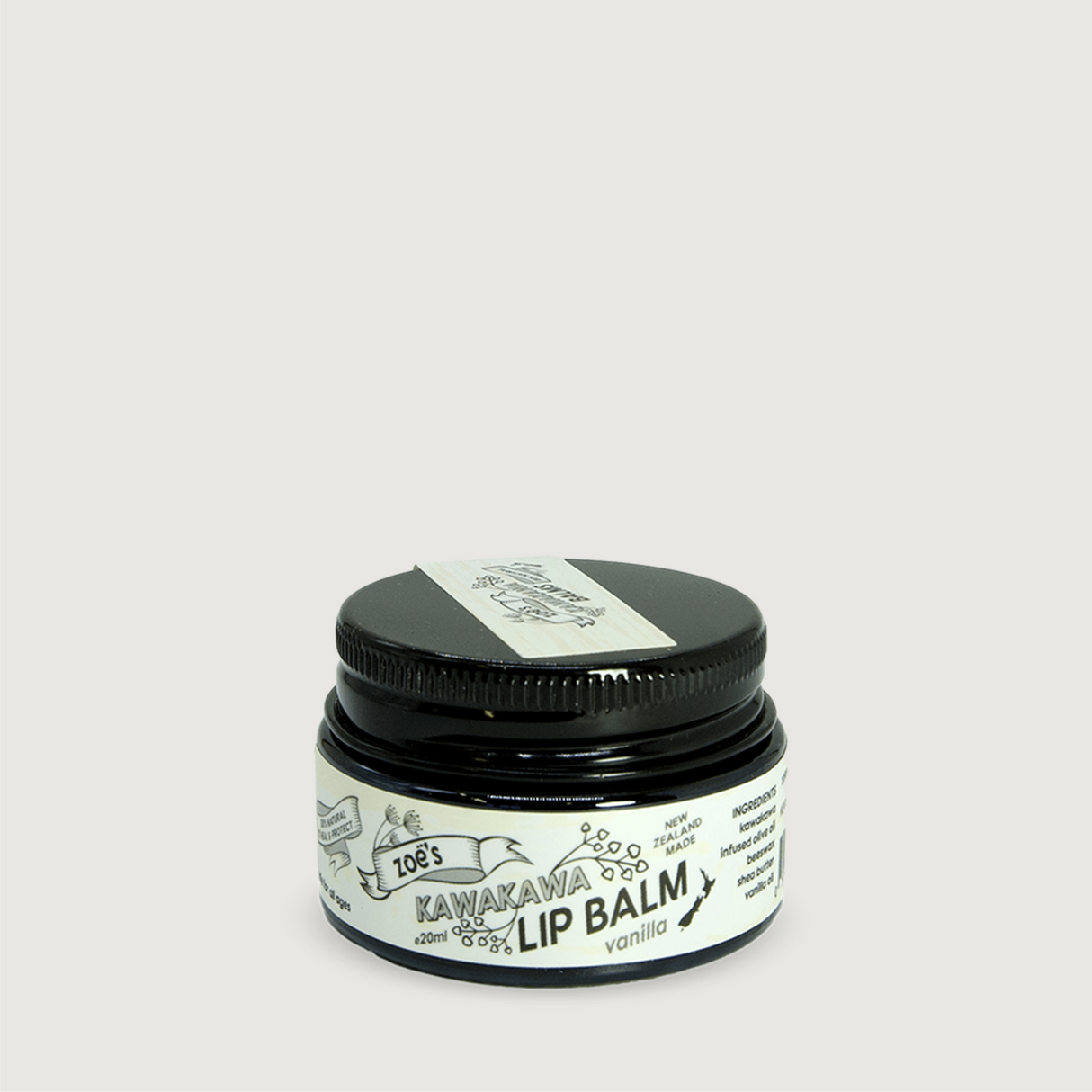 Moana Road - Zoe's Kawakawa Lip Balm - Vanilla (20ml) - Pack of 4