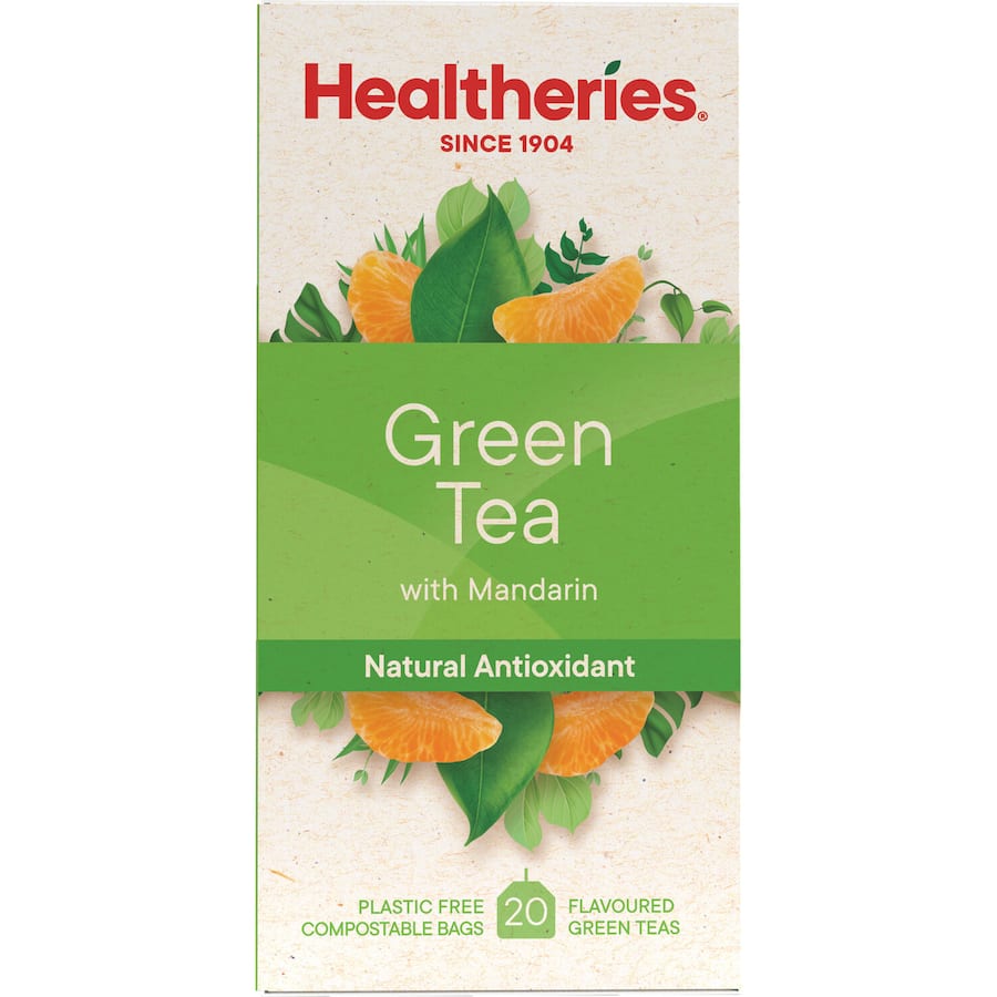 Healtheries Green Tea Mandarin Bags 20pack