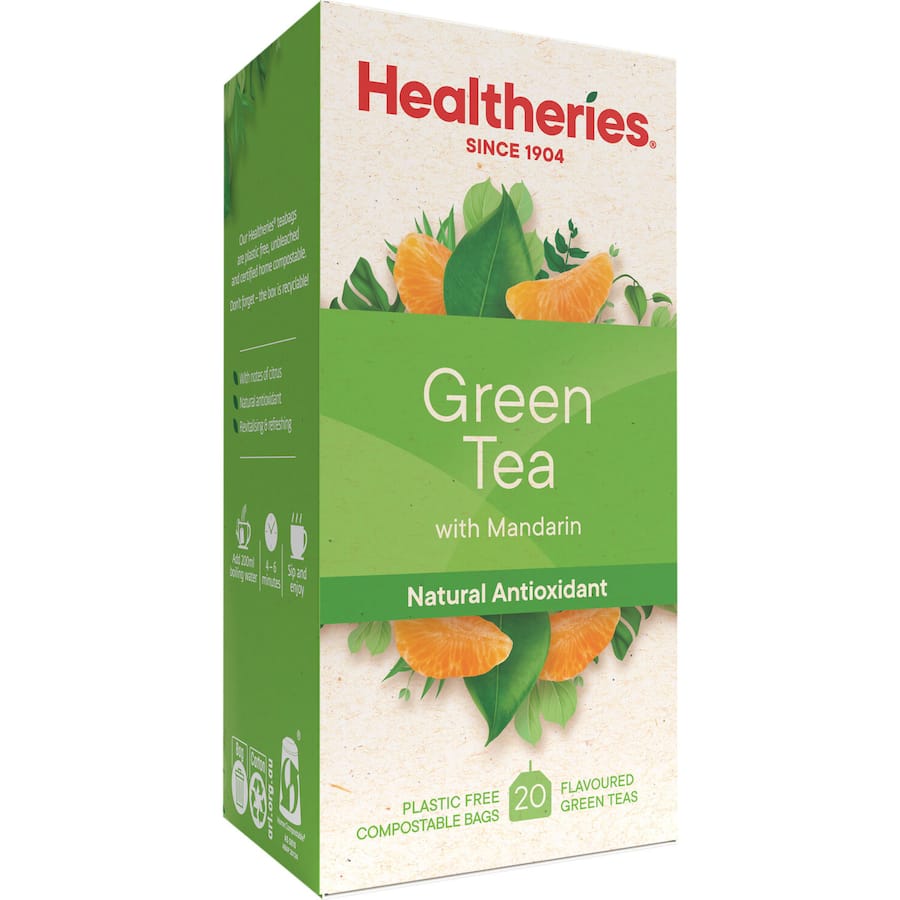 Healtheries Green Tea Mandarin Bags 20pack
