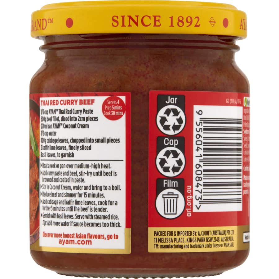 Ayam Curry Paste Red Jar 195g