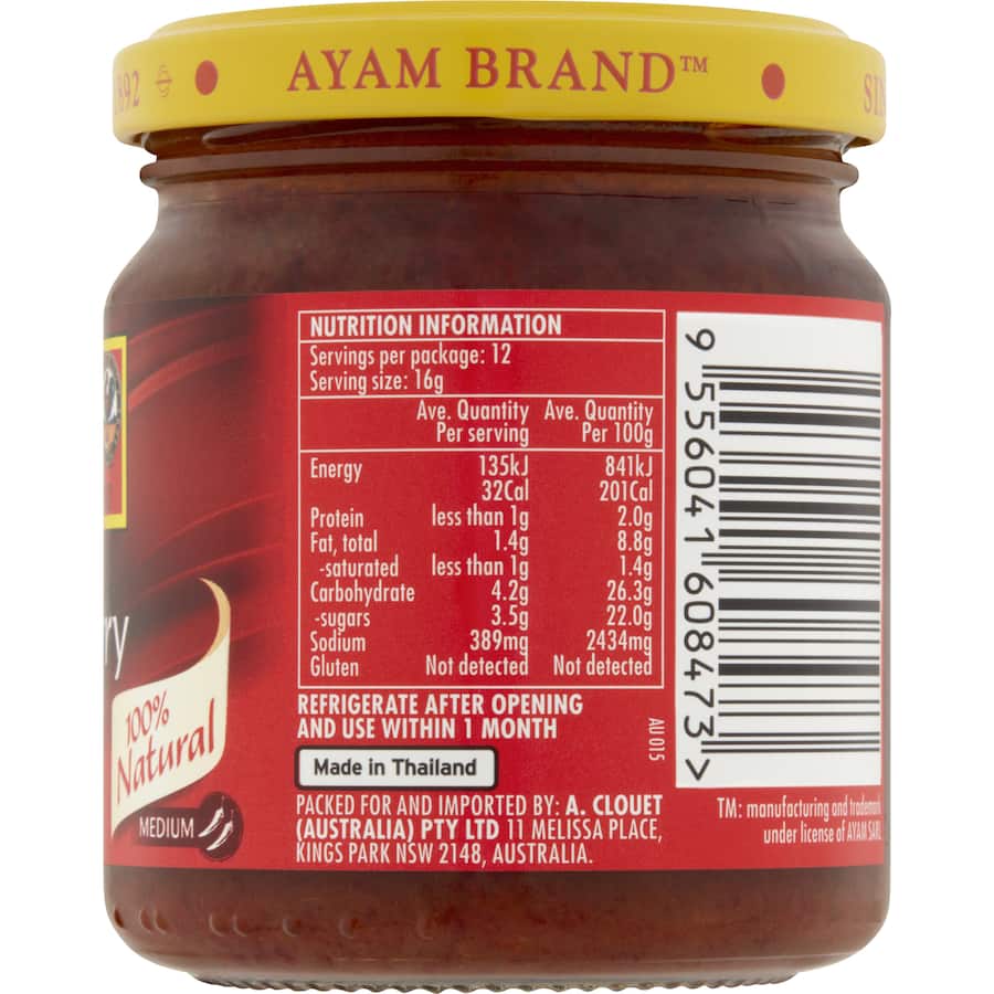 Ayam Curry Paste Red Jar 195g