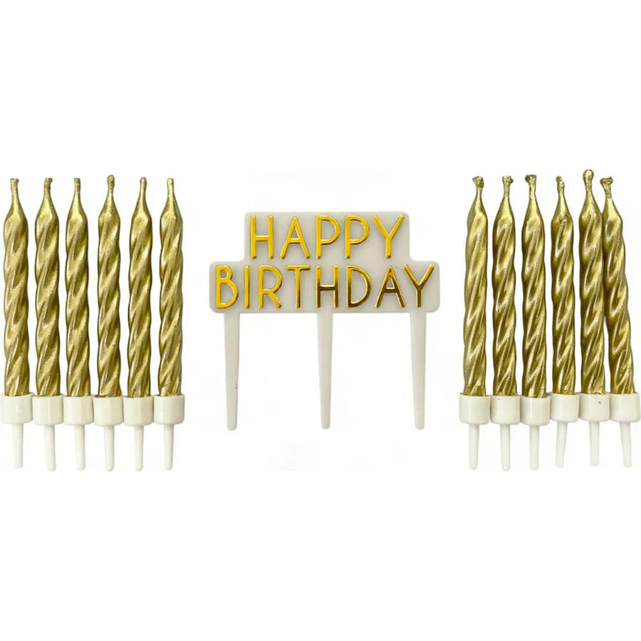 Whiz Pop Bang Plaque & Candles, Happy Birthday 13pack