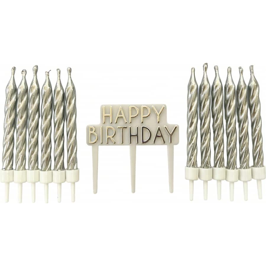 Whiz Pop Bang Plaque & Candles, Happy Birthday 13pack