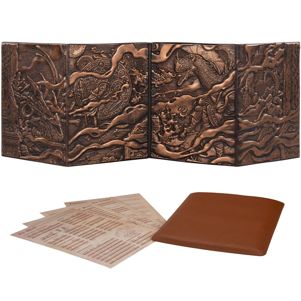 3D Faux-Leather Customizable Game Master Screen (DM-GM) - Card Sleeves