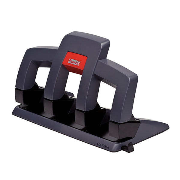 Rapid Punch Sp34 Black 0360940 with ergonomic handle, punches 30 sheets effortlessly with Press Less technology.