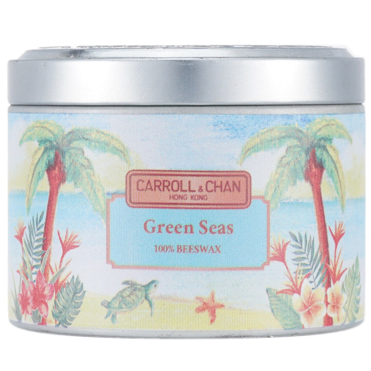 Carroll & Chan - 100% Beeswax Tin Candle - Green Seas - (8x6) cm