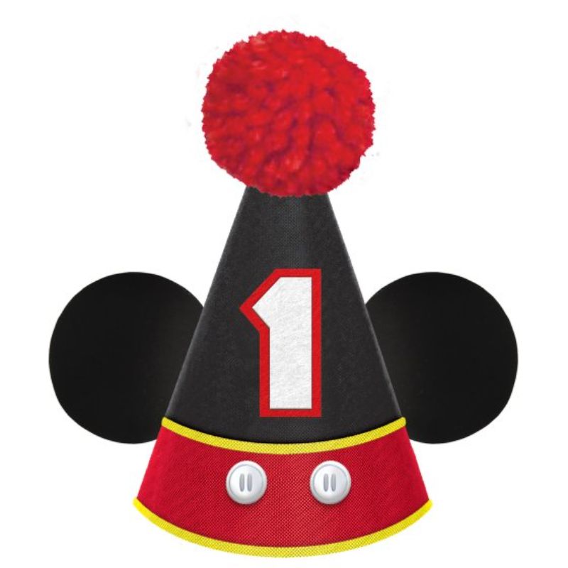 Mickey Mouse Forever Deluxe Cone Hat, 17cm, vibrant design, perfect for parties and celebrations, made of durable cardboard and felt.