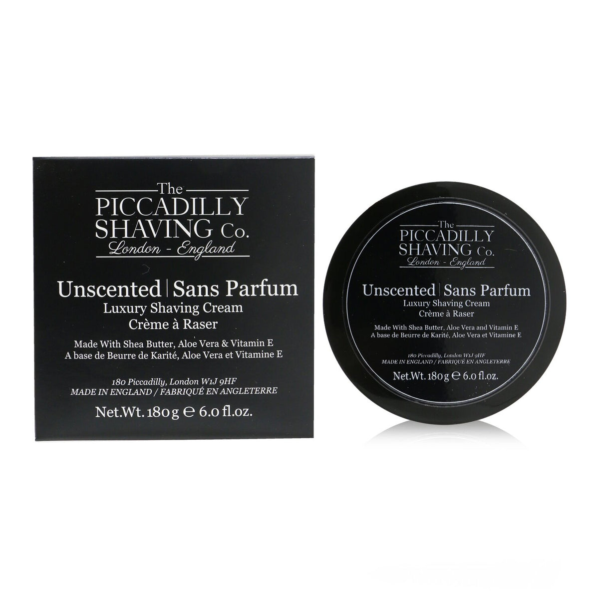 The Piccadilly Shaving Co. - Unscented Luxury Shaving Cream - 180g/6oz