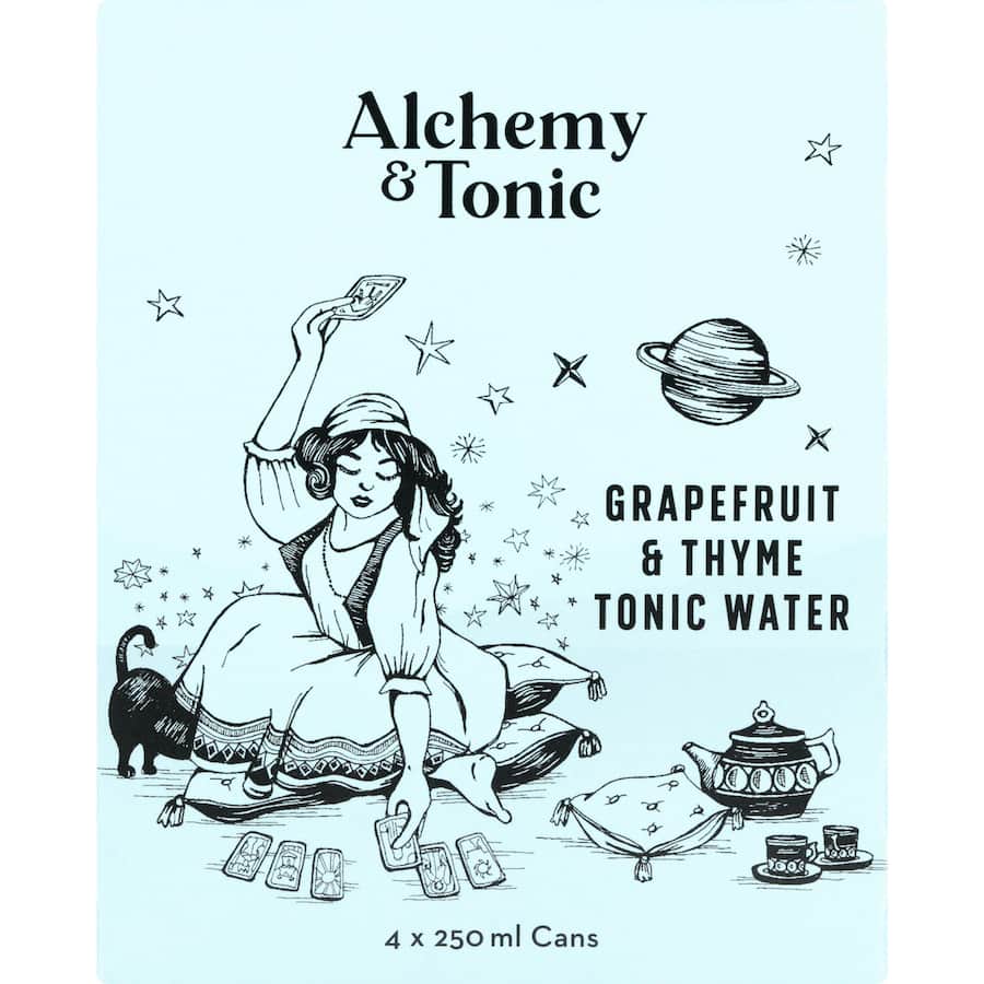 Alchemy & Tonic Tonic Water Grapefruit & Thym Cans 4 x 250mL