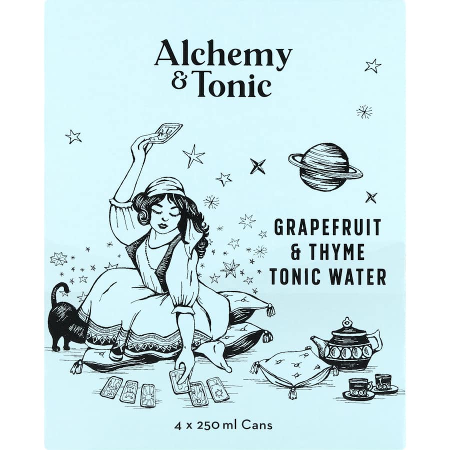 Alchemy & Tonic Tonic Water Grapefruit & Thym Cans 4 x 250mL
