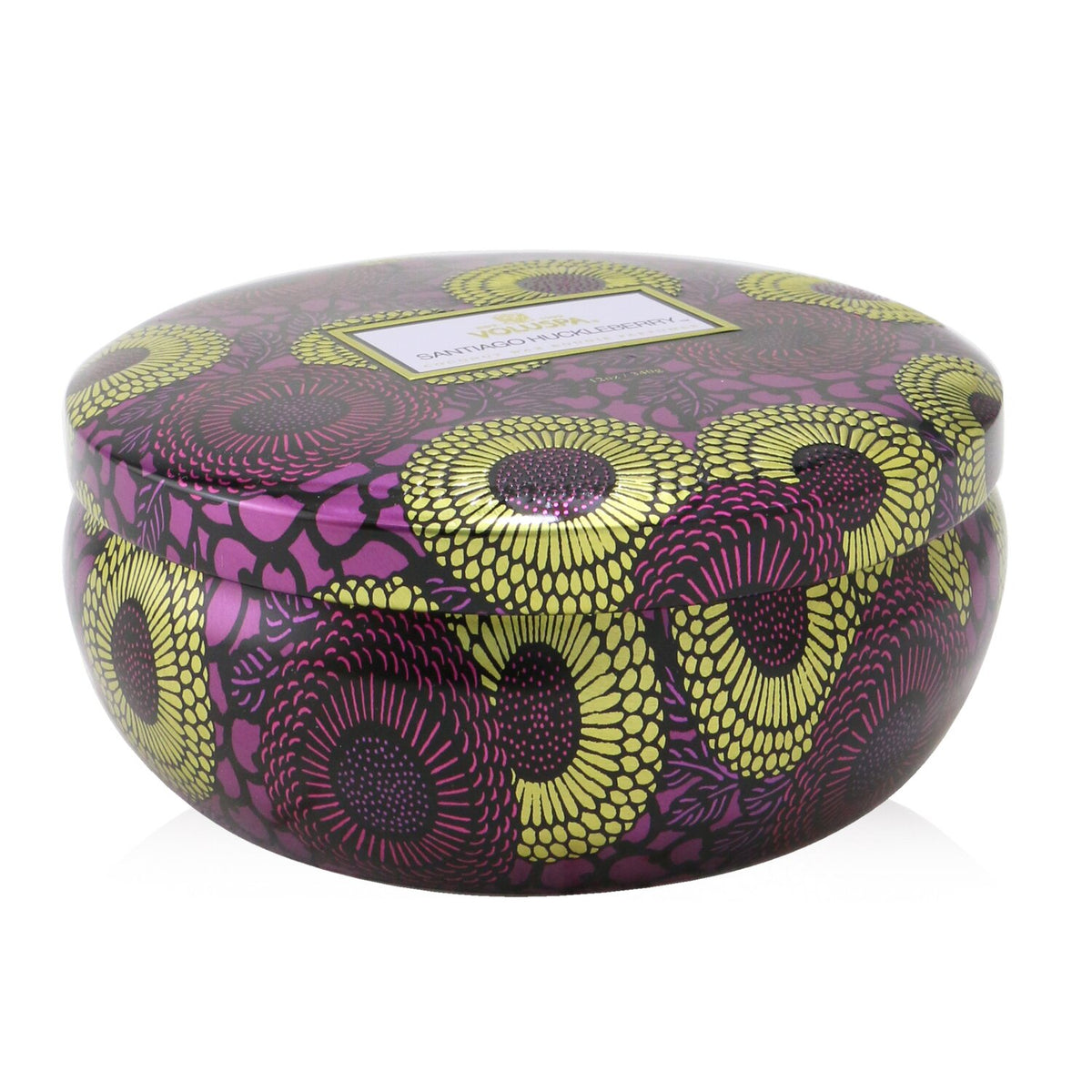 Voluspa - 3 Wick Decorative Tin Candle - Santiago Huckleberry - 340g/12oz