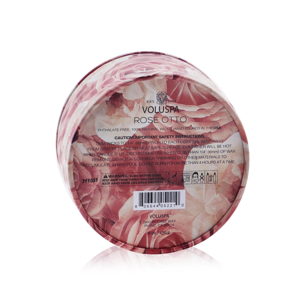 Voluspa - 2 Wick Tin Candle - Rose Otto - 170g/6oz
