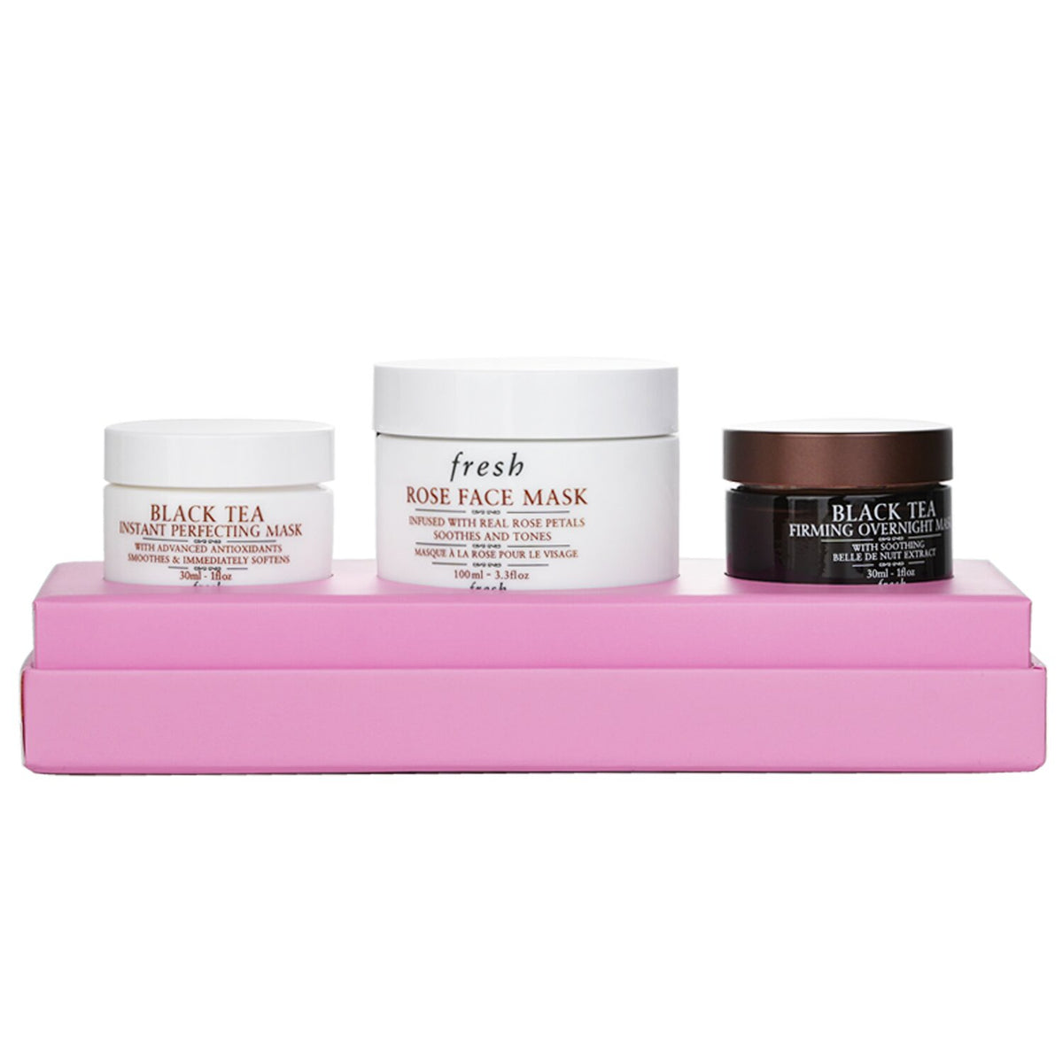 Fresh - Face Mask Set: 1x Rose Face Mask - 100ml/3.3oz + 1x Black Tea Firming Ov