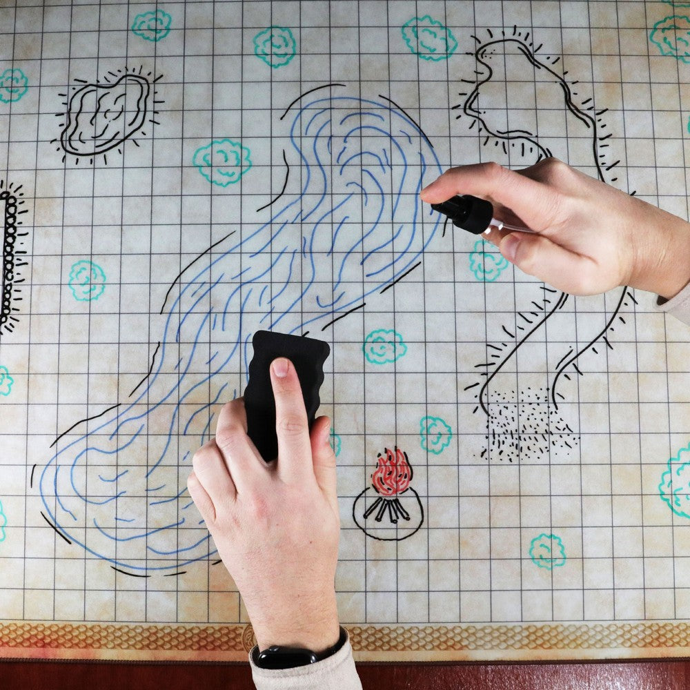 ENHANCE Tabletop Deluxe Rubber RPG Grid Mat Campaign Kit
