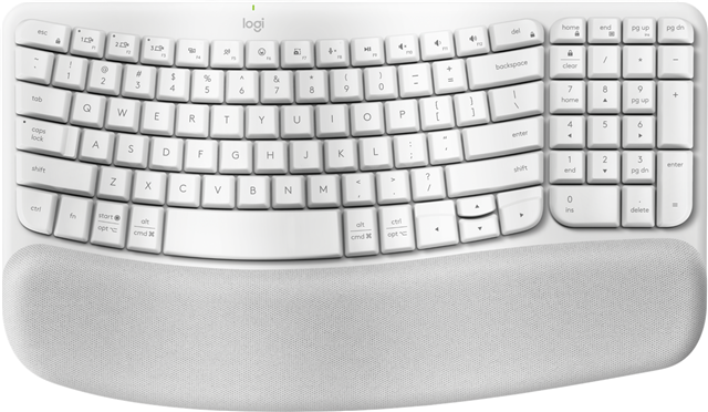 Logitech Wave Keys Wireless Ergo Keyboard - White