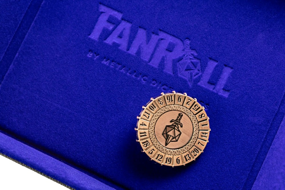 Fanroll: Metal d20 Spinner: Antique Copper